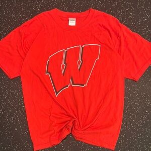 Vintage Gildan Men’s Large Heavy Cotton Red Wisconsin Badgers Boxy T Shirt